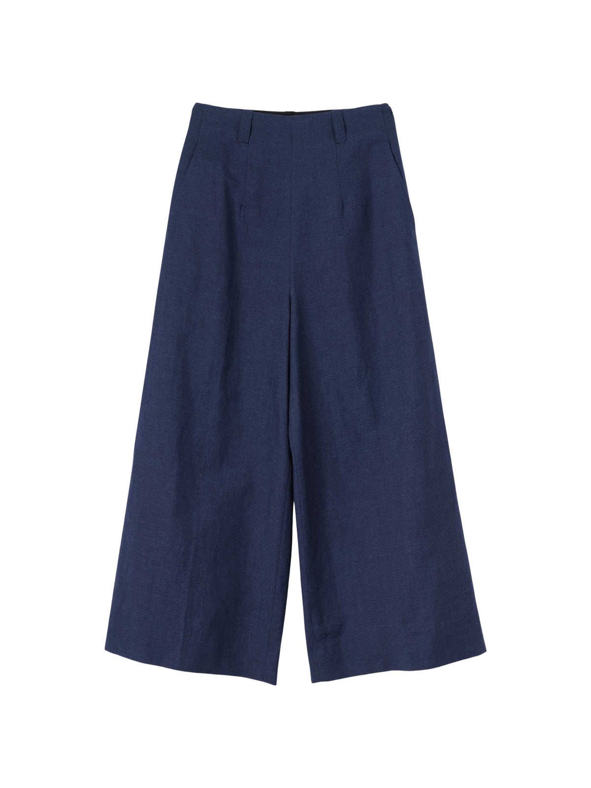 Jupe-culotte à devant plat en laine & lin - Blue