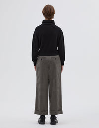 Pantalon court coupe décontractée - Black & Brown