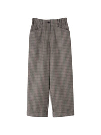 Pantalon court à motif jacquard en laine - Black & Brown