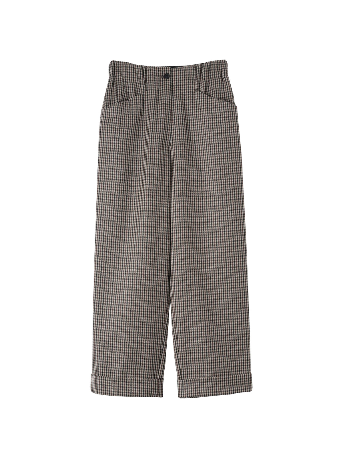 Pantalon court à motif jacquard en laine - Black & Brown
