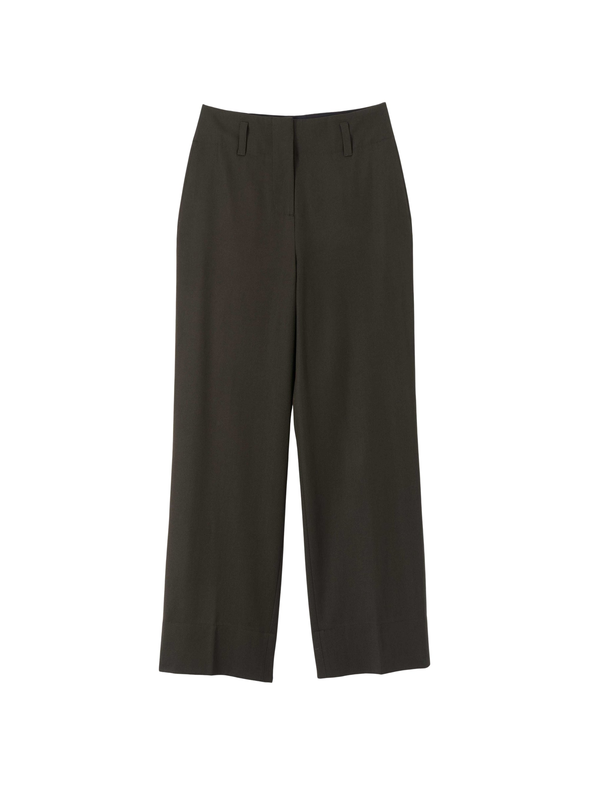 Pantalon coup droite en laine - Olive