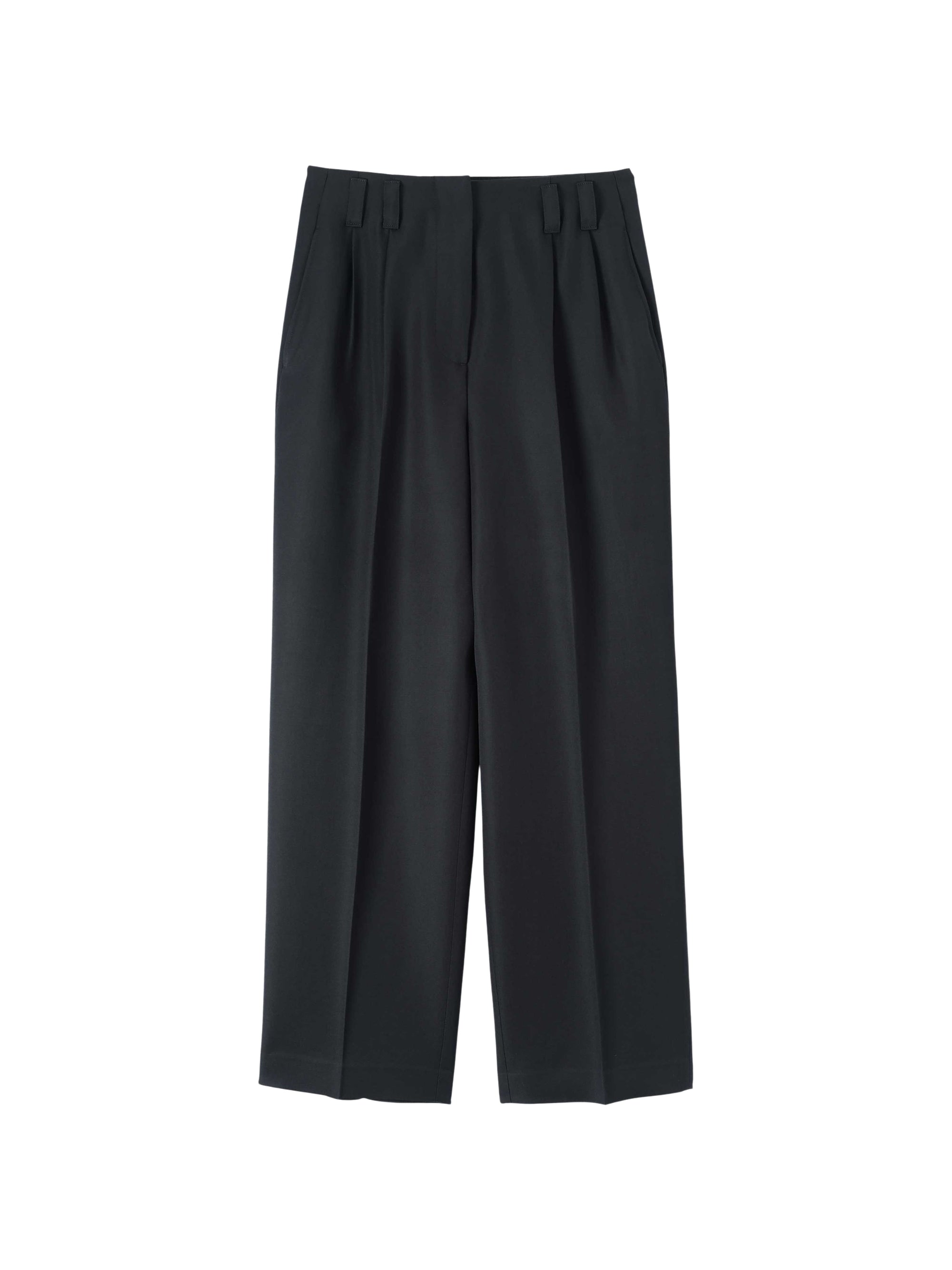 Pantalon à doubles plis en laine - Black