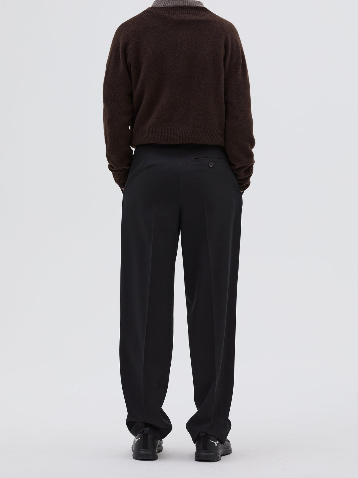 Pantalon à doubles plis en laine - Black