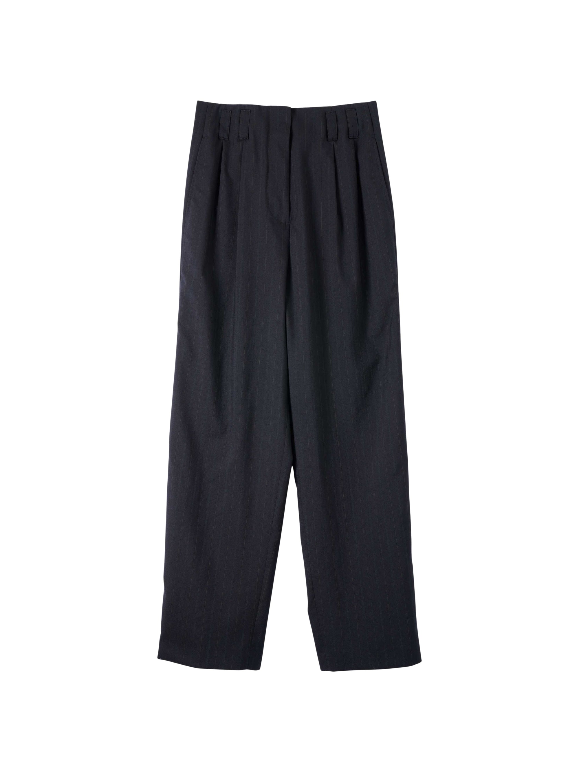 Pantalon à doubles plis en laine - Navy & Chalk