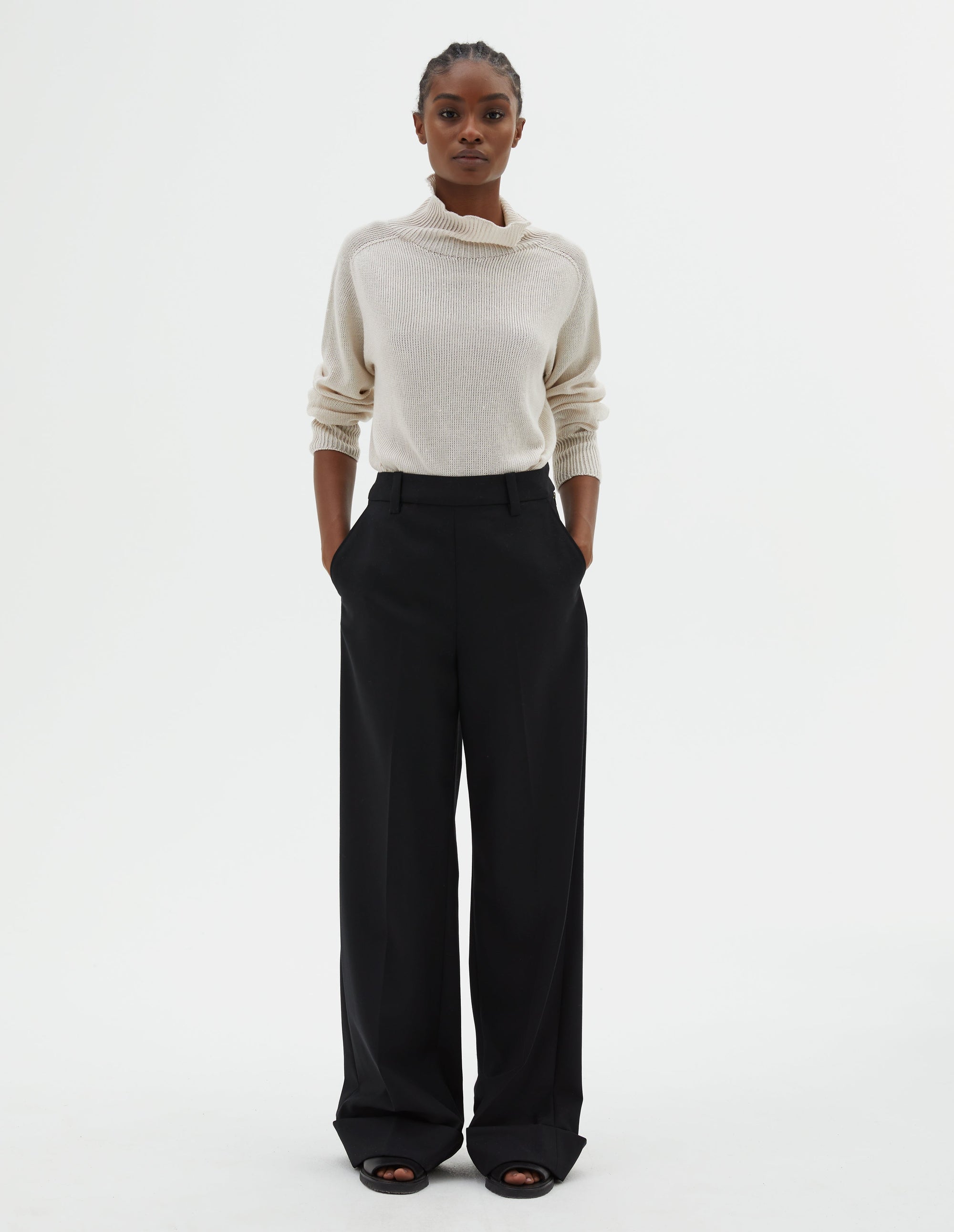 Pantalon marin à revers - Black