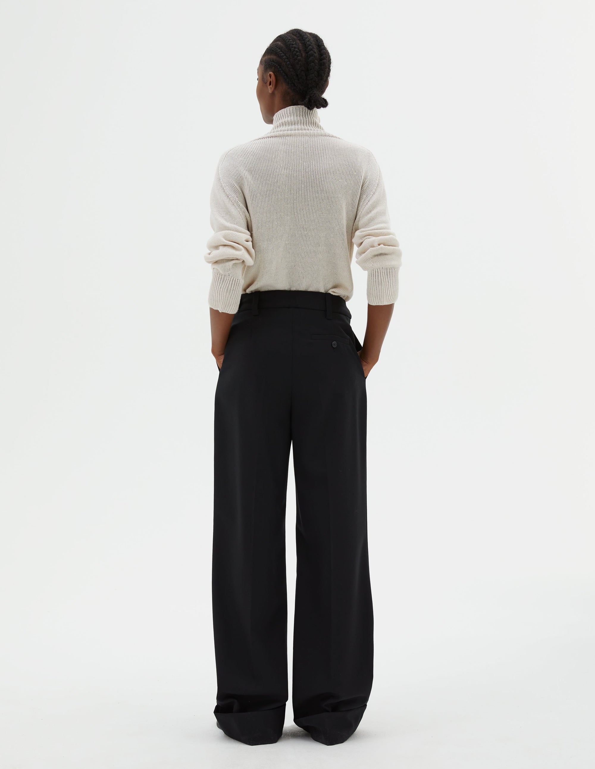Pantalon marin à revers - Black