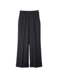 Pantalon Sailor à revers en laine - Black