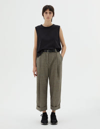 Pantalon à plis profonds - Black & Khaki