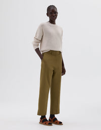 Pantalon court taille mi-haute - Beige & Brown & Green