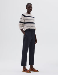 Pantalon court taille mi-haute - Navy & Black