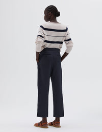 Pantalon court taille mi-haute - Navy & Black