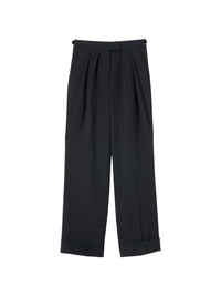 Pantalon à jambes larges en laine - Black