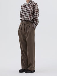 Pantalon à jambes larges en laine - Mouse