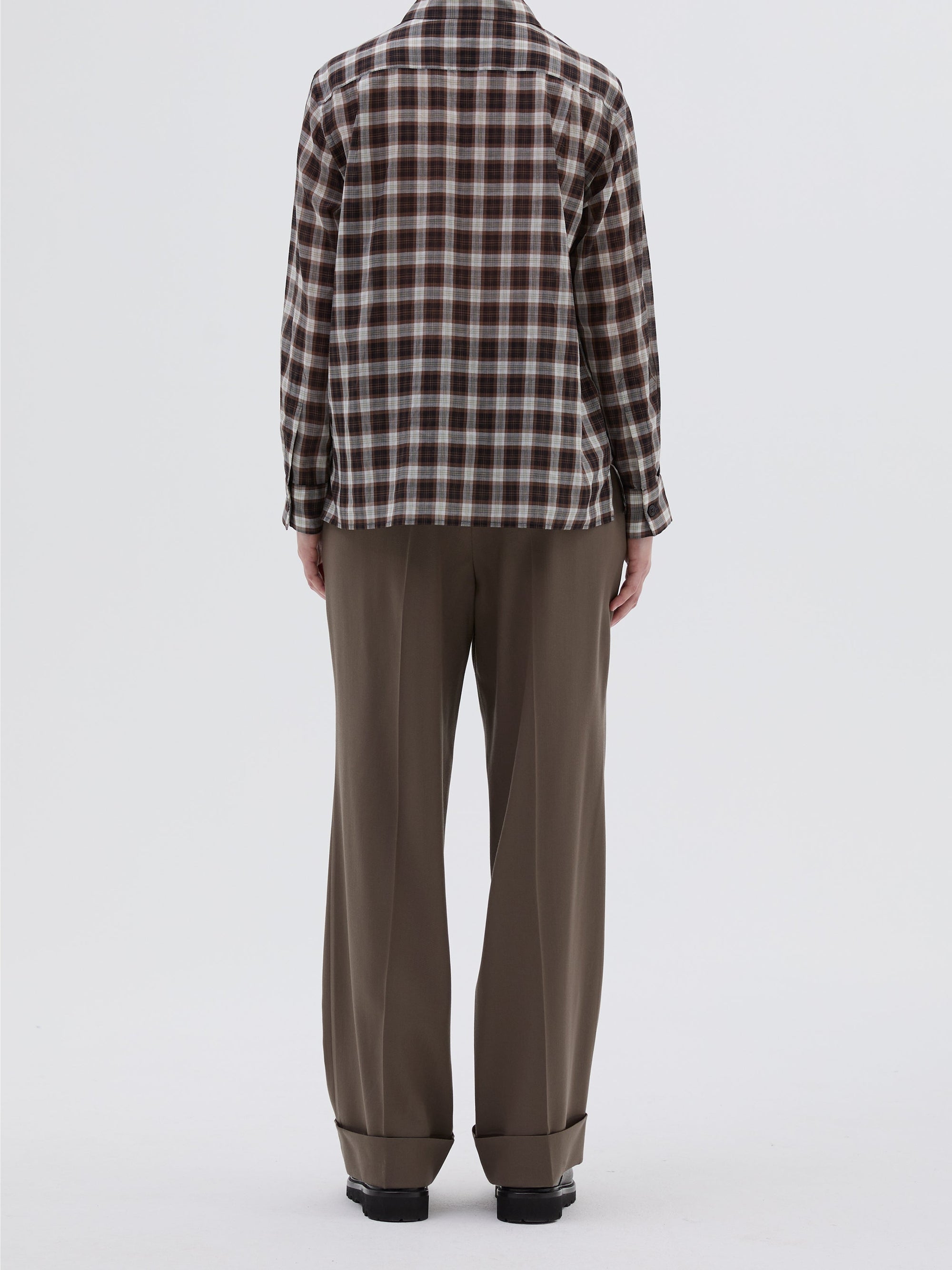 Pantalon à jambes larges en laine - Mouse