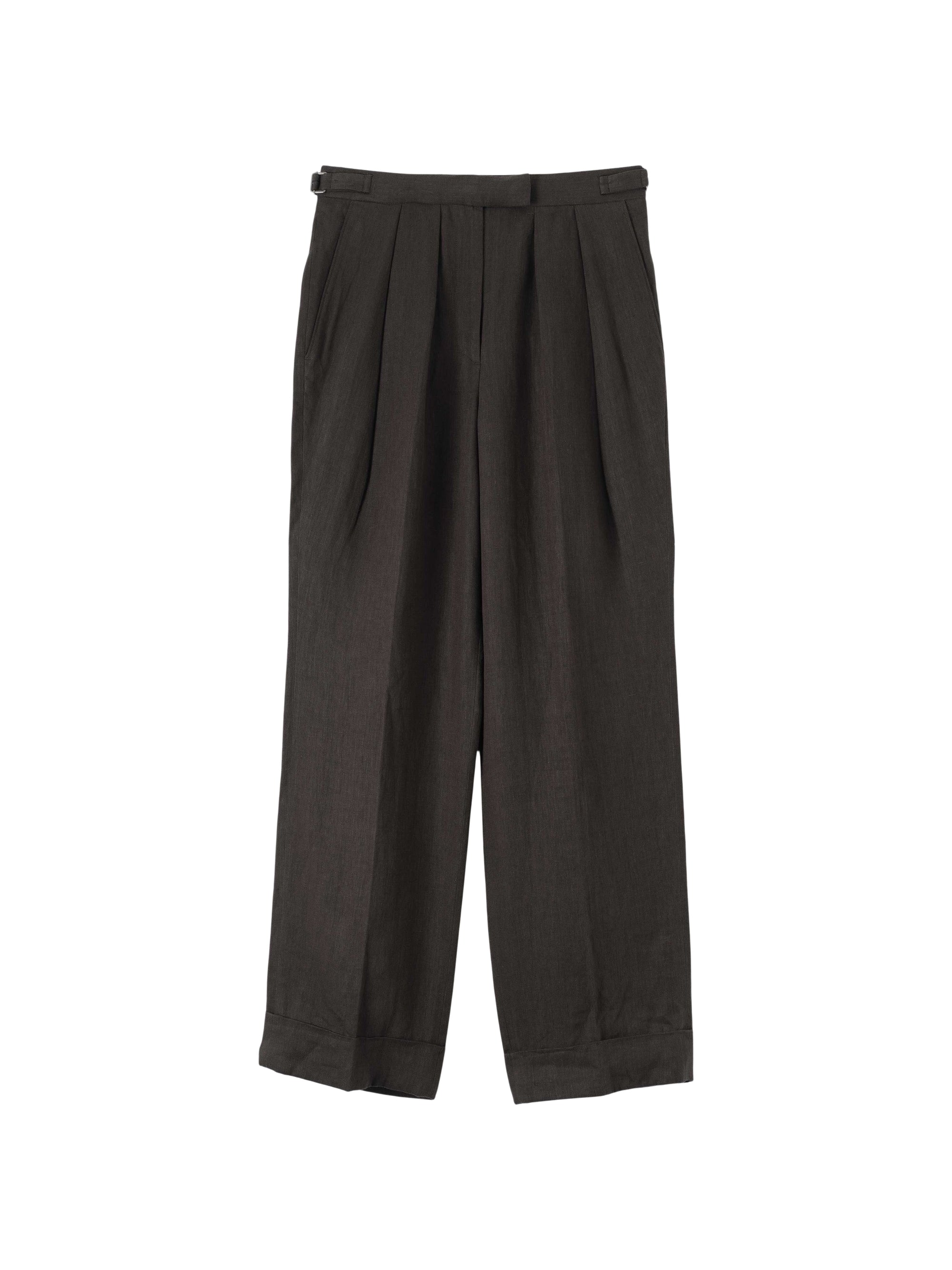 Pantalon à jambes larges en lin - Brown