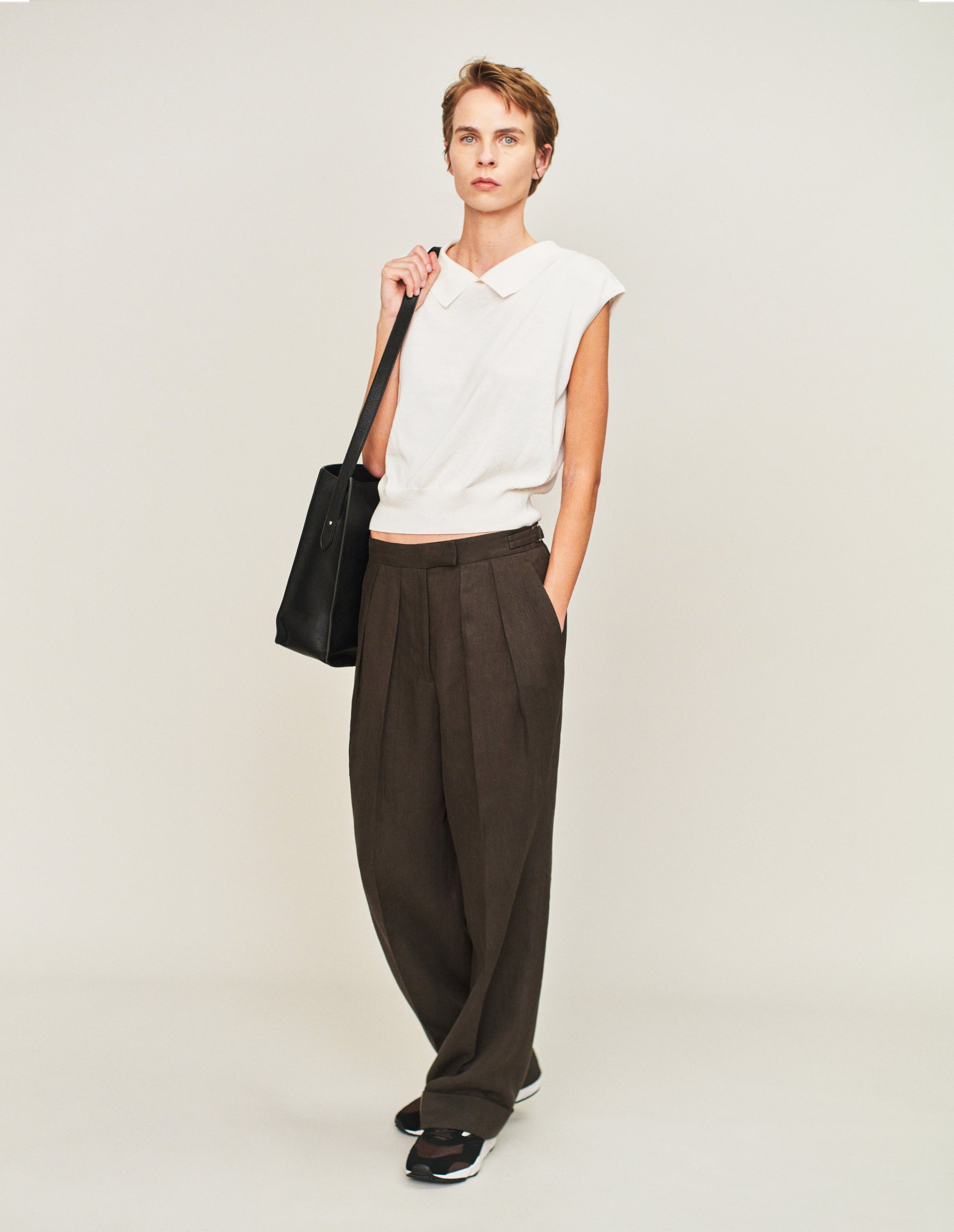 Pantalon à jambes larges - Brown
