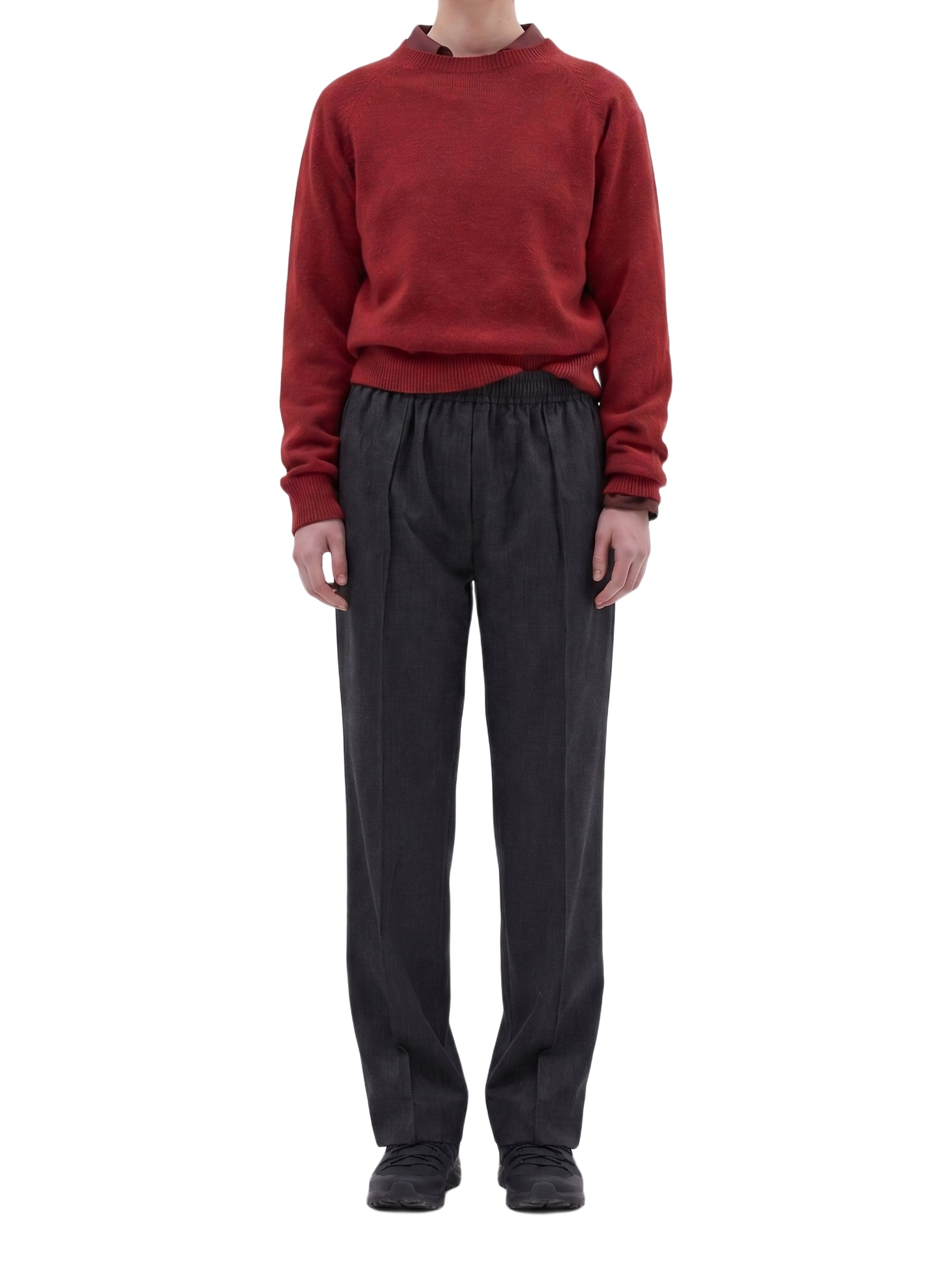 Pantalon à pinces coupe décontractée en laine - Charcoal