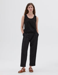 Pantalon court à pli unique - Black