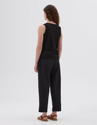 Pantalon court à pli unique - Black