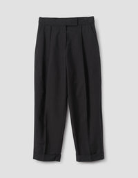 Pantalon court à pli unique - Black