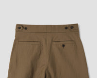 Pantalon court à pli unique - Beige & Brown