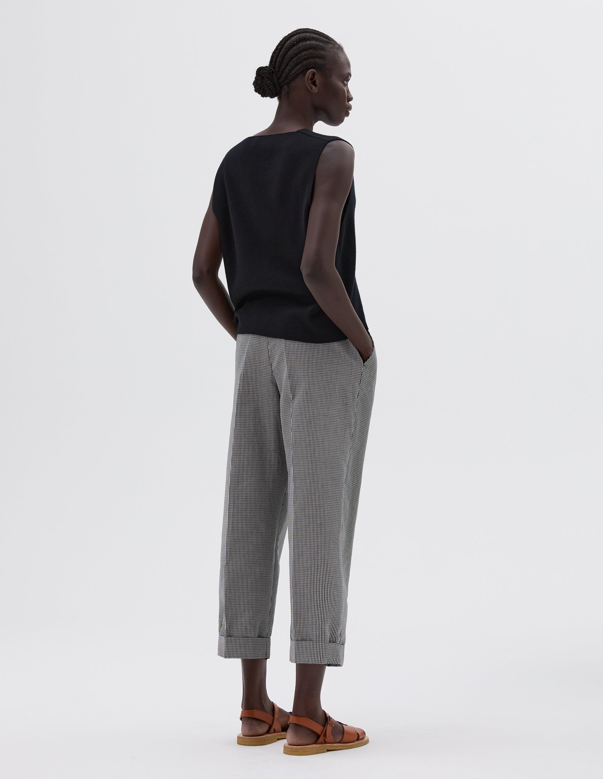 Pantalon court à pli unique - Black