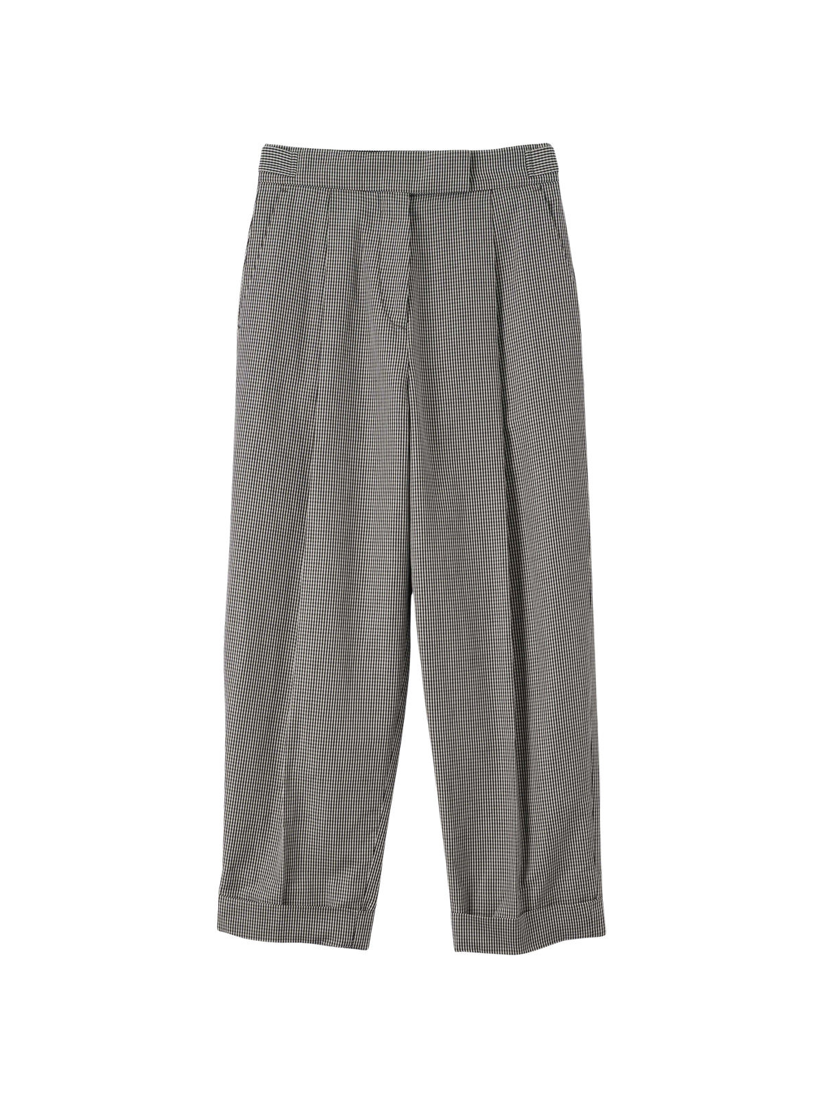 Pantalon court à pli en lin mélangé - Black