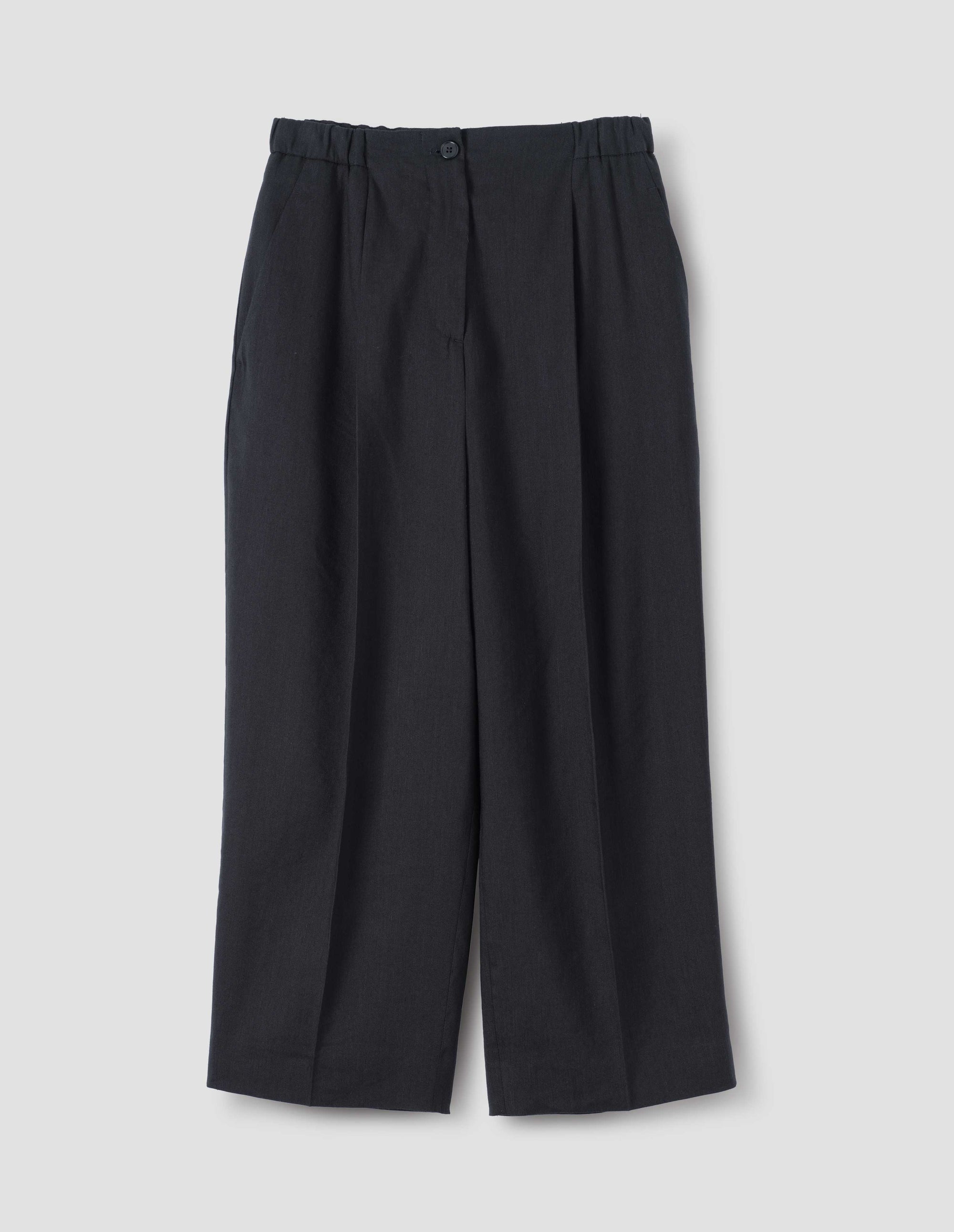 Pantalon court à plis sur le devant - Black