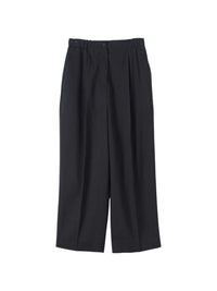 Pantalon court à plis sur le devant en lin et soie - Black