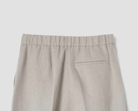 Pantalon court à plis sur le devant - Beige