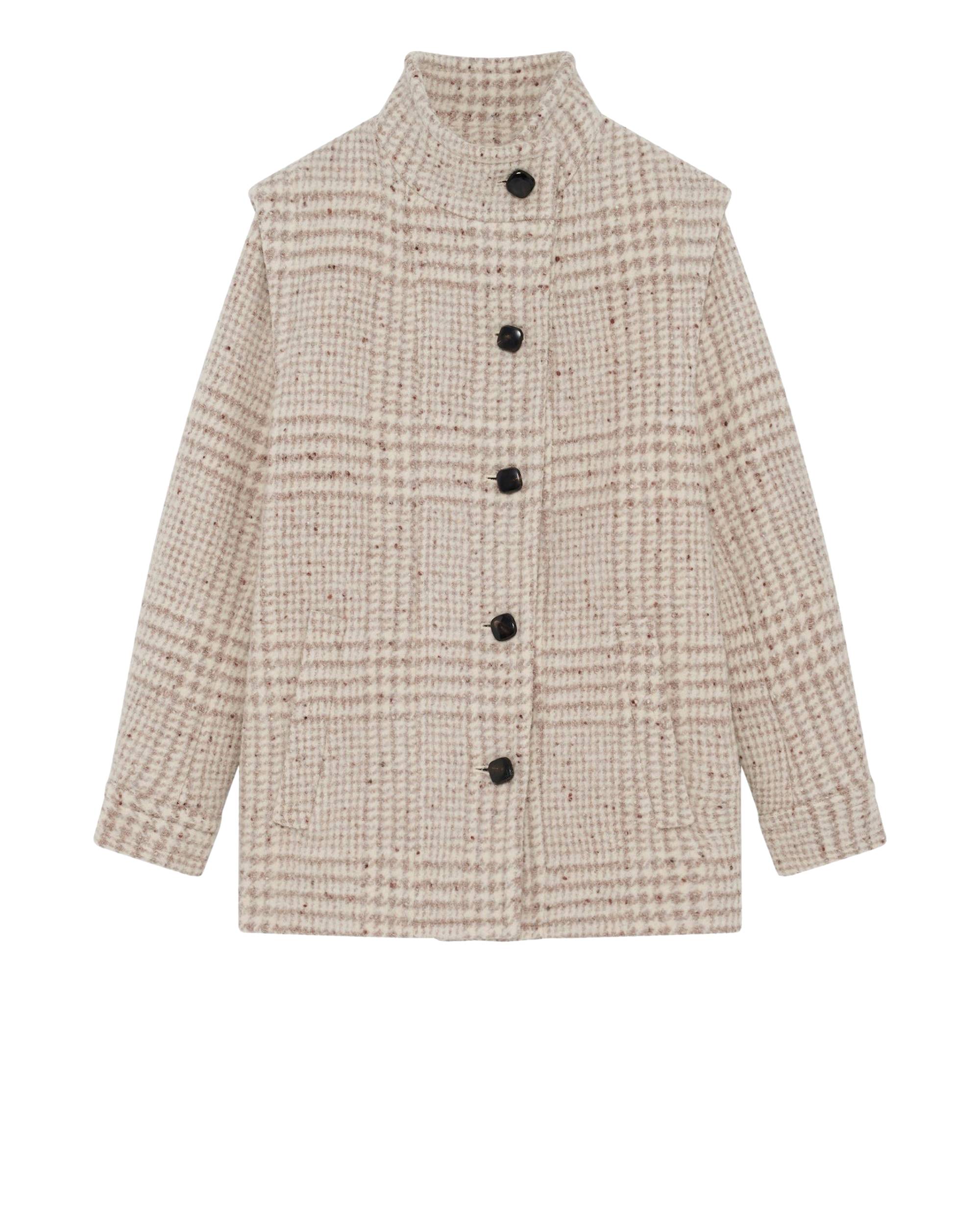 Belni coat in wool - Taupe & Ecru