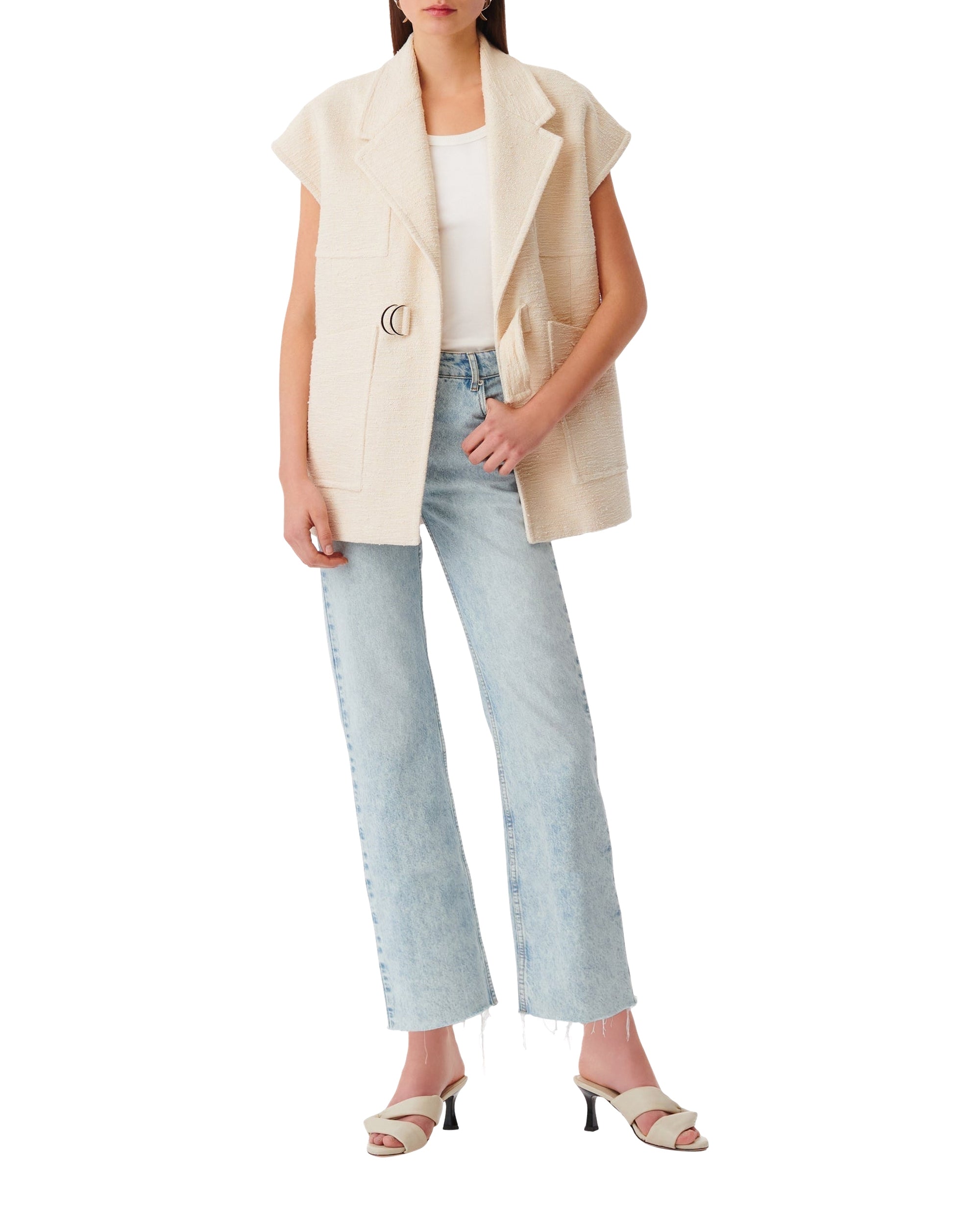 Rena sleeveless jacket - Ecru