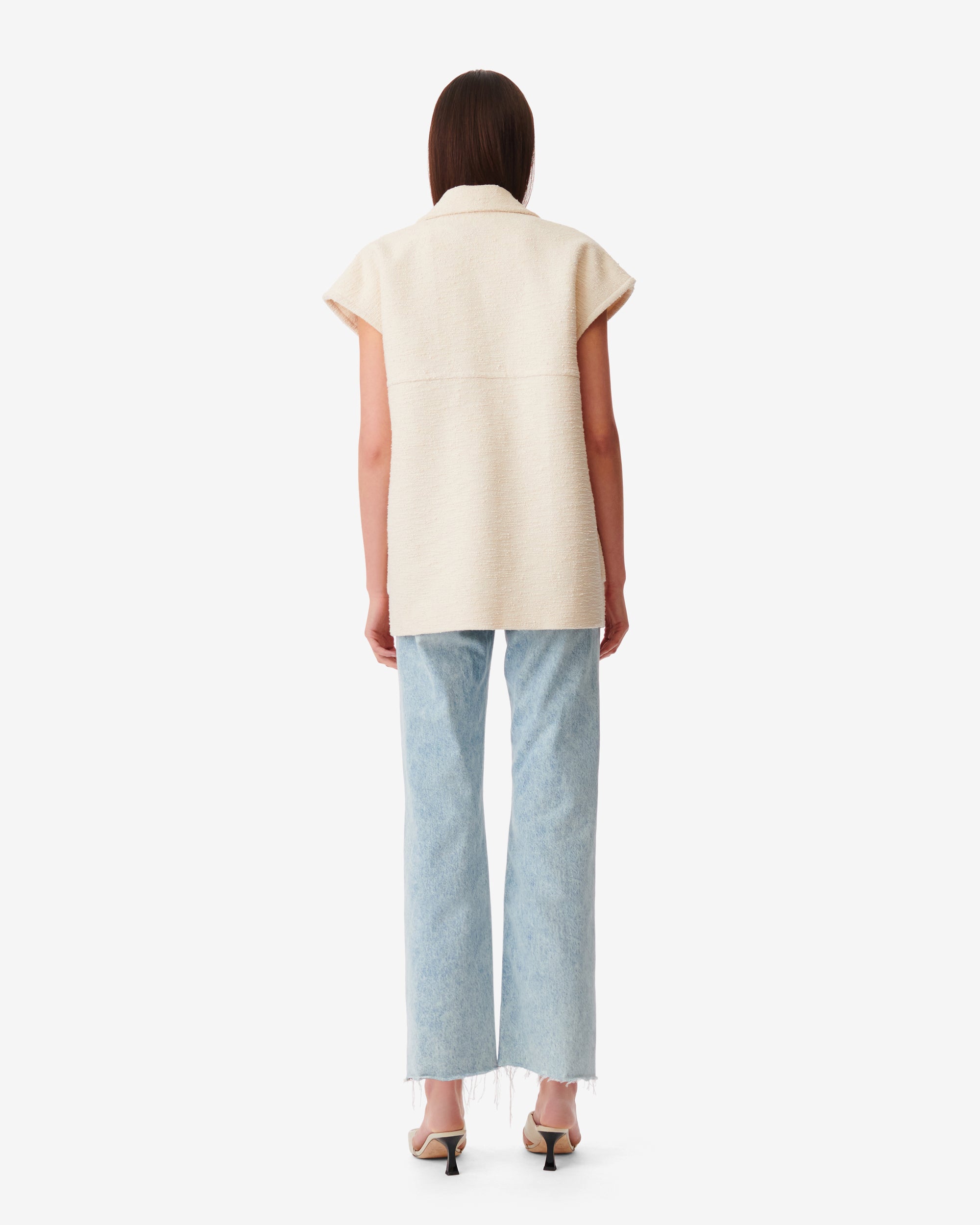 Rena sleeveless jacket - Ecru