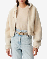 Qaram shearling leather jacket - Dusty Beige