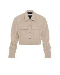 Acelie short jacket in wool - Beige