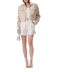 Acelie short jacket in wool - Beige