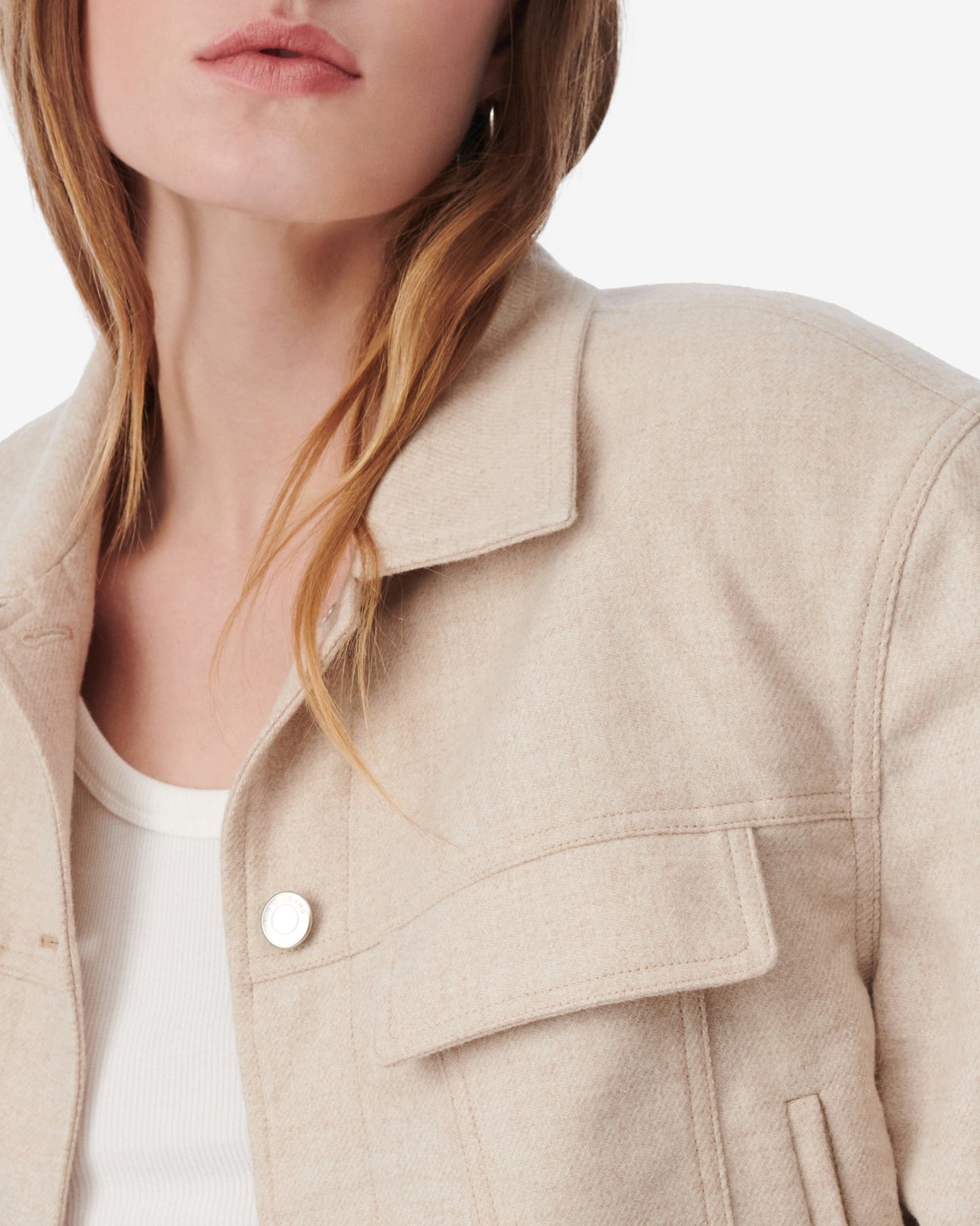 Acelie short jacket in wool - Beige