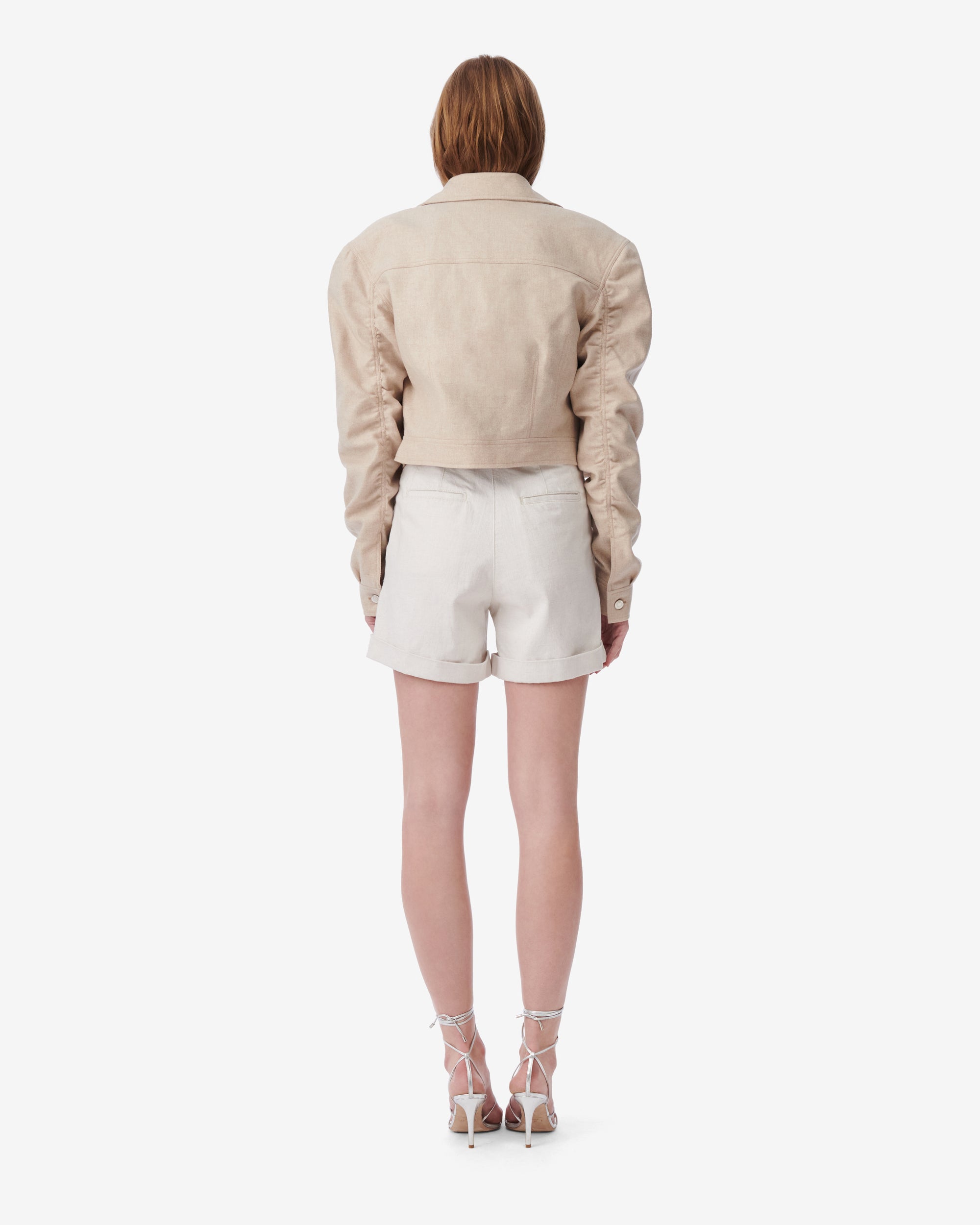 Acelie short jacket in wool - Beige