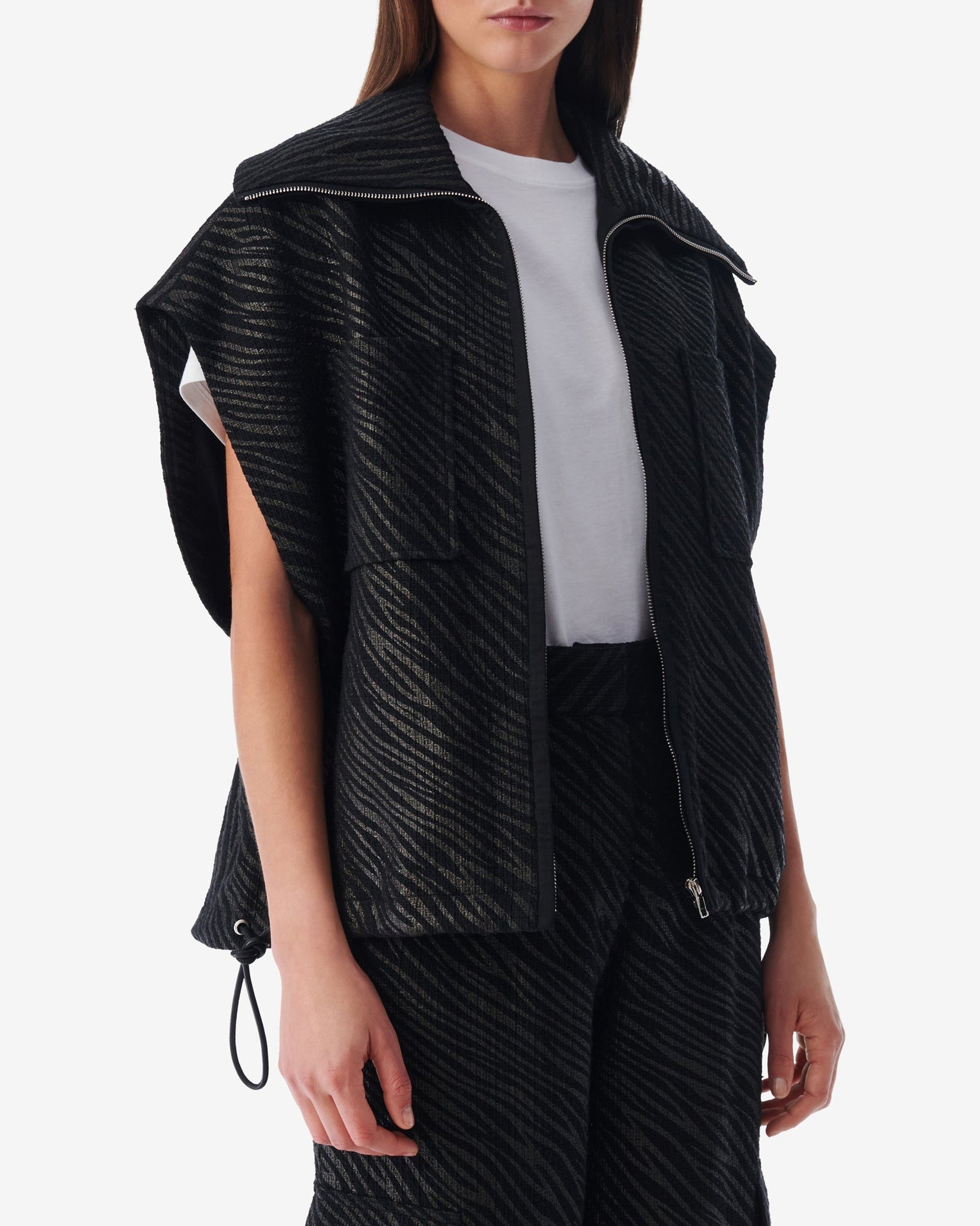 Alina sleeveless jacket - Black Zebra