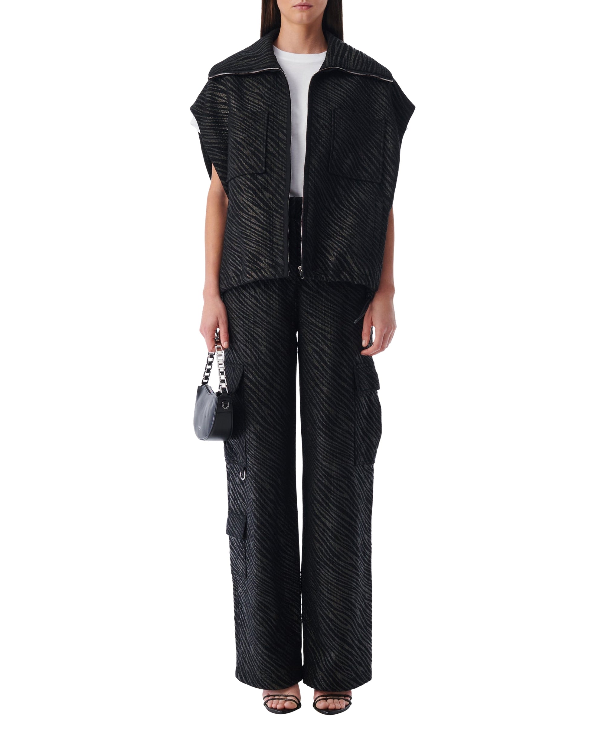 Alina sleeveless jacket - Black Zebra