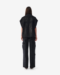 Alina sleeveless jacket - Black Zebra
