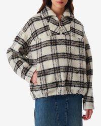Bika jacket in wool - Ecru & Black & Grey