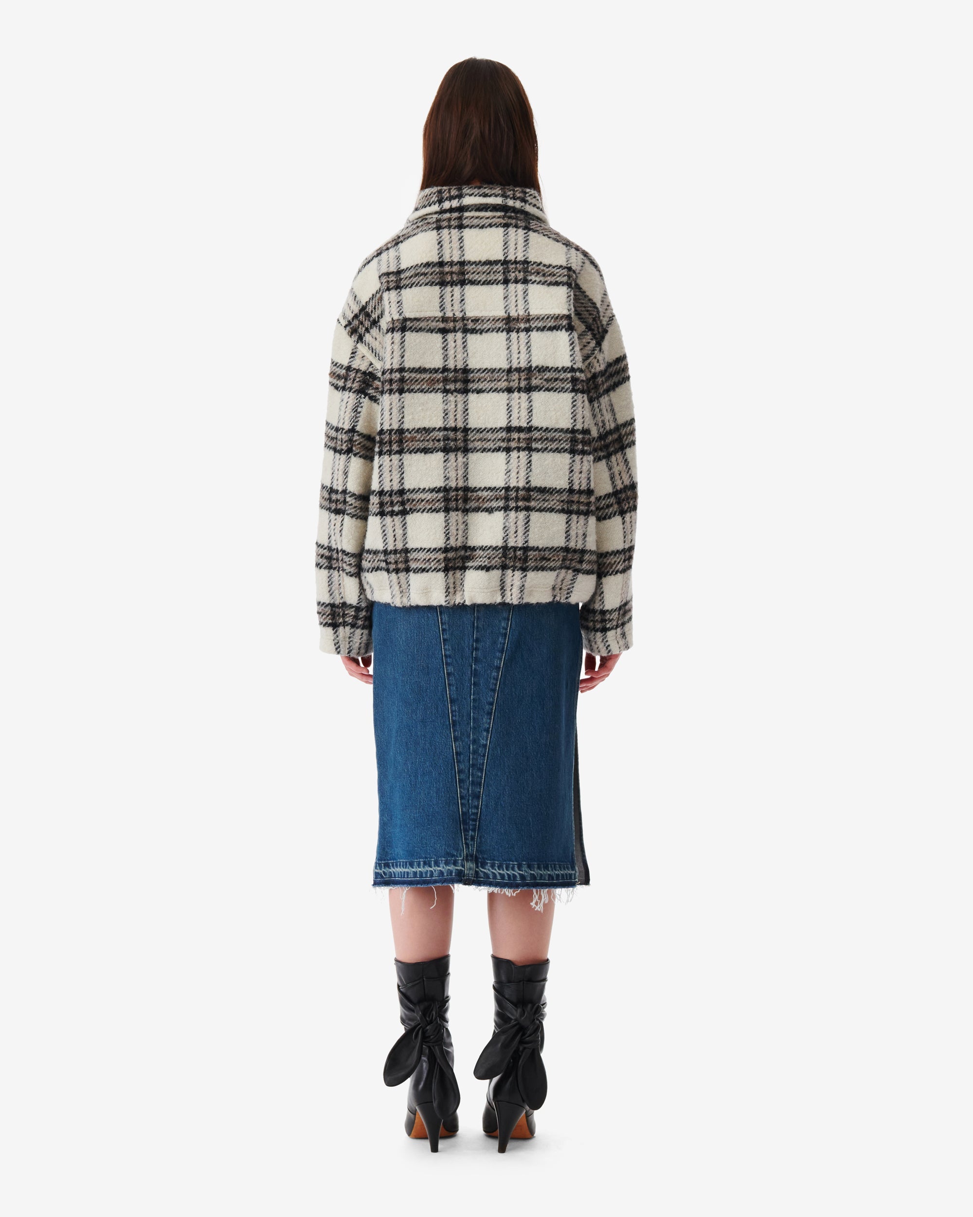 Bika jacket in wool - Ecru & Black & Grey