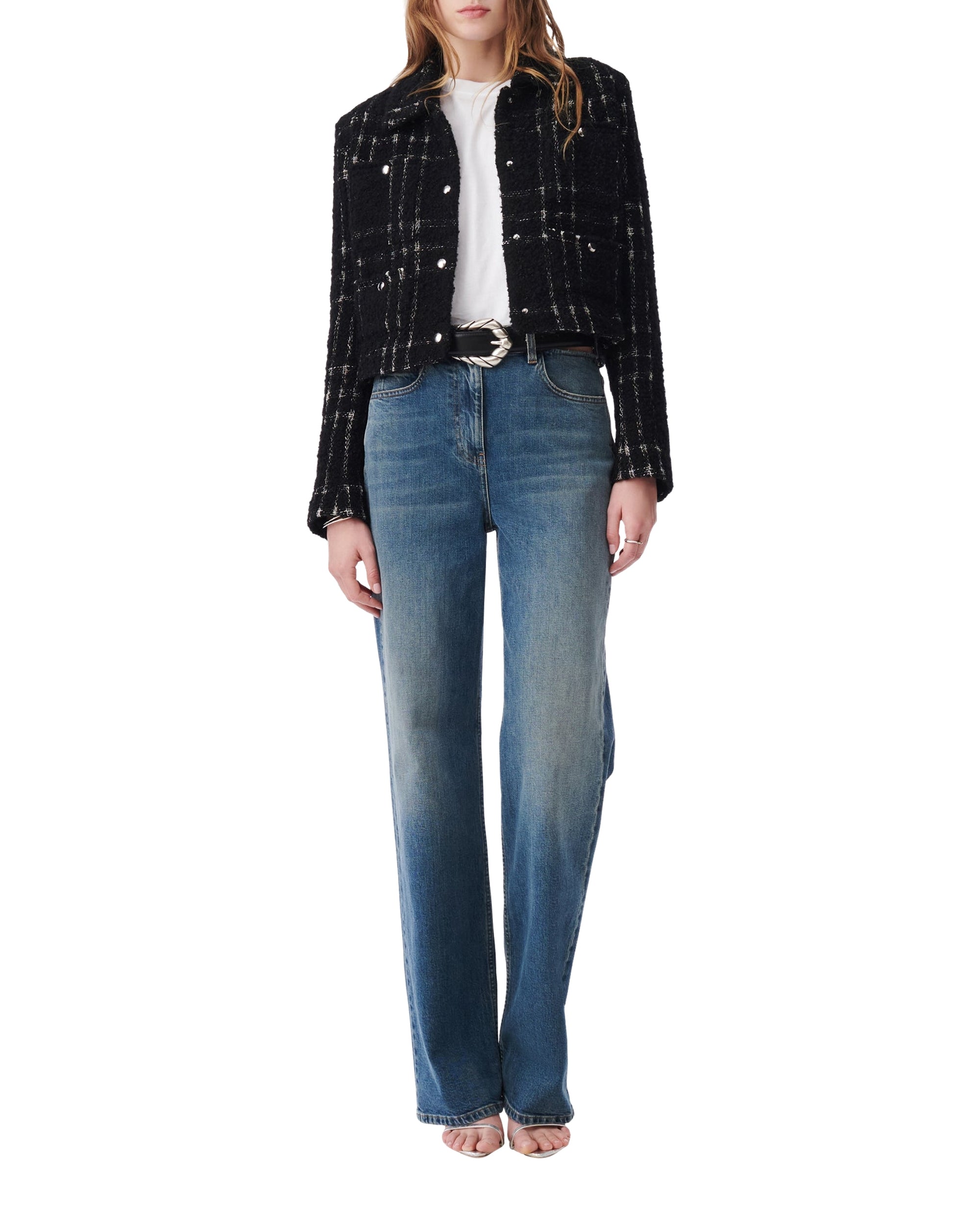 Camron wool blend jacket - Black & White