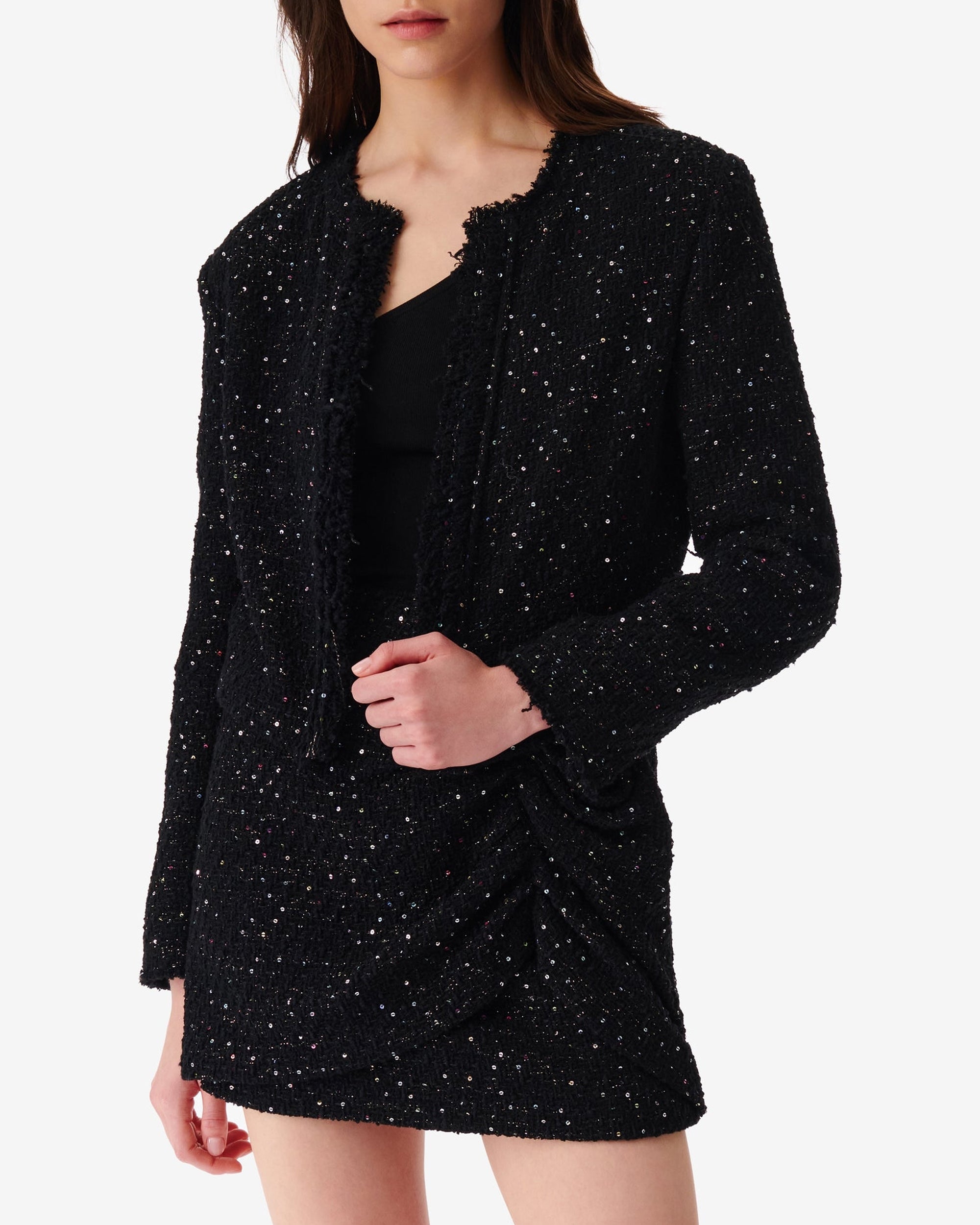 Cheril wool blend jacket - Black Sequins