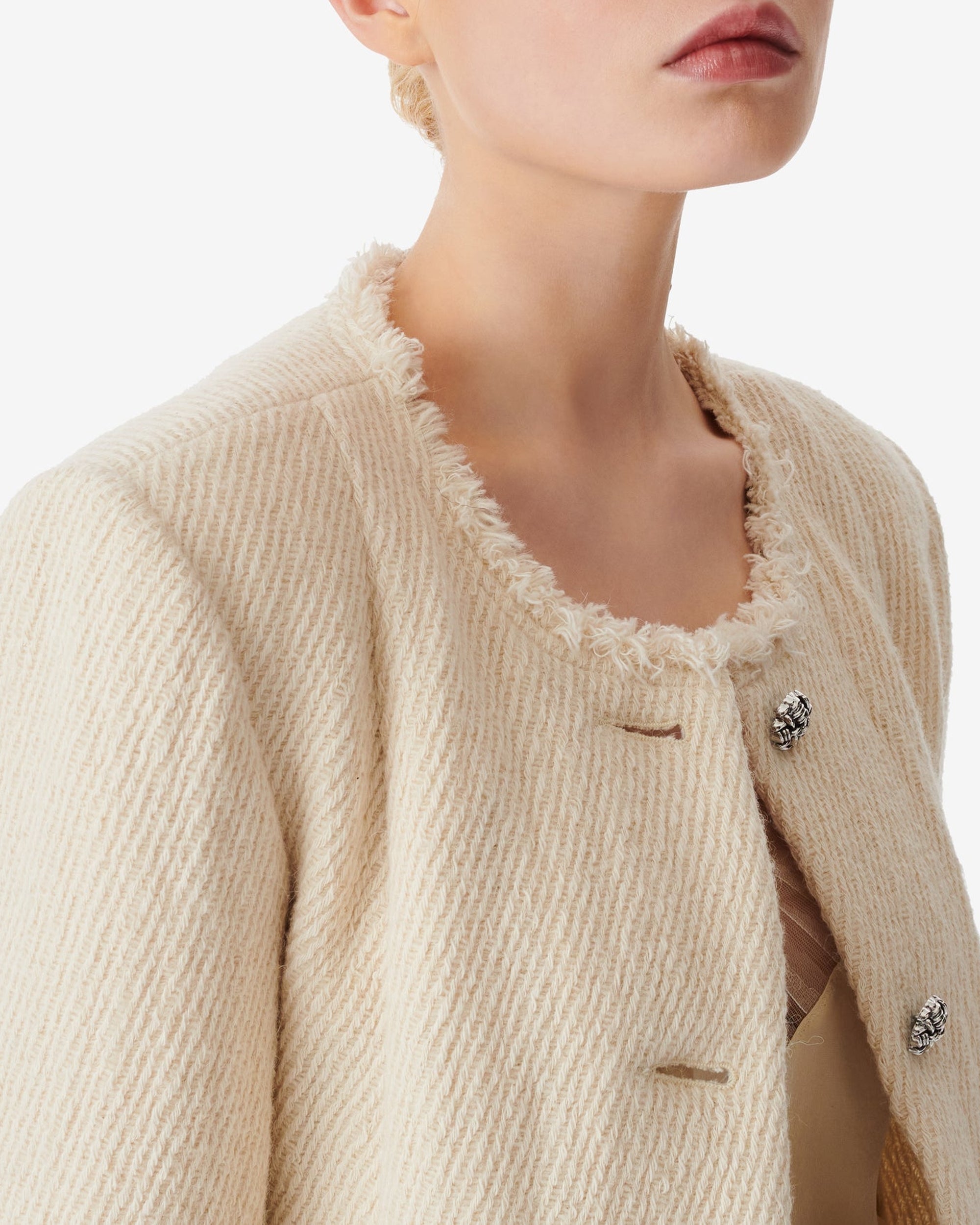 Deana jacket in alpaca - Ecru