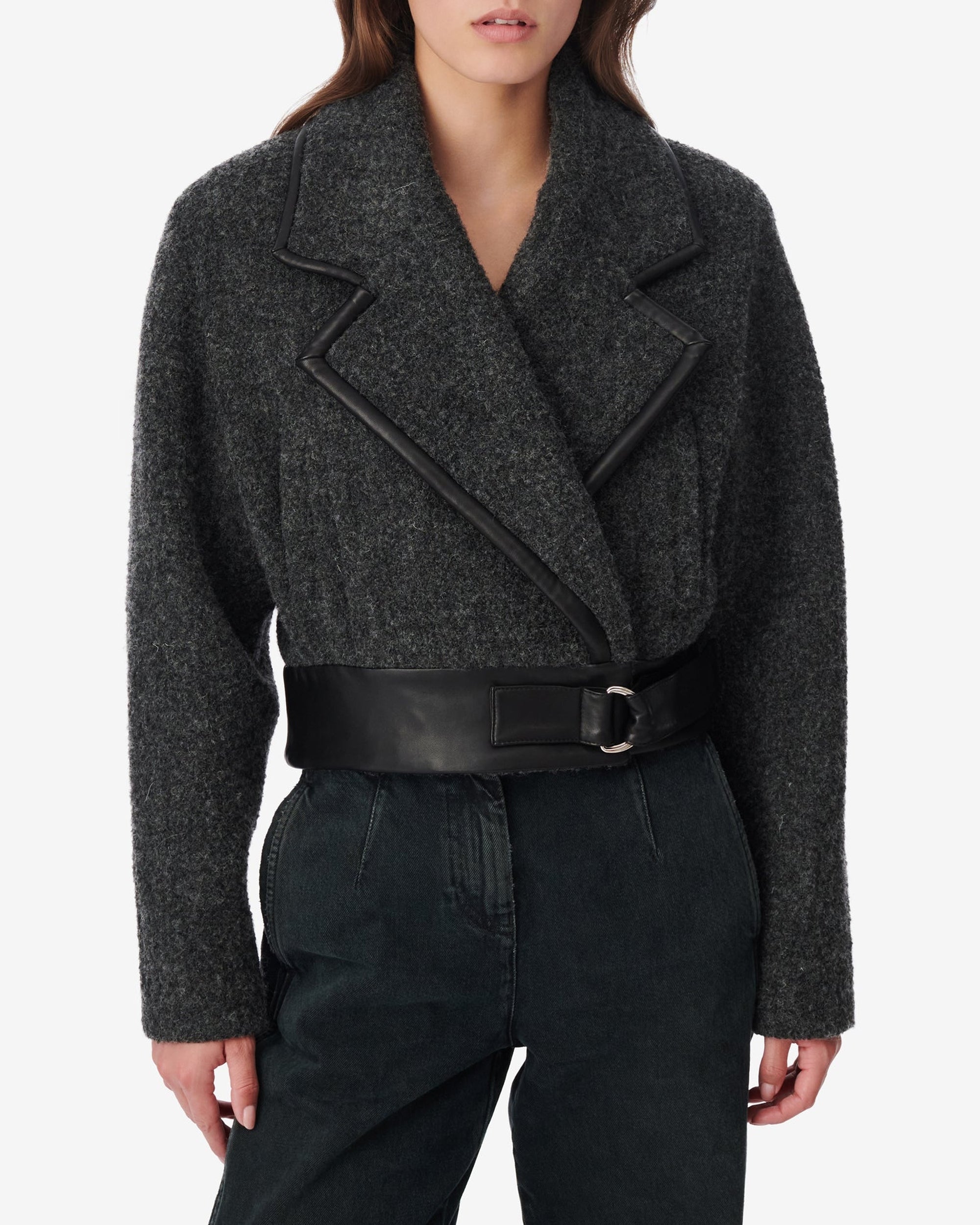 Gumi short wool jacket - Anthracite