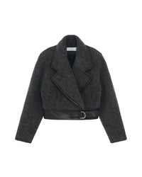 Gumi short wool jacket - Anthracite