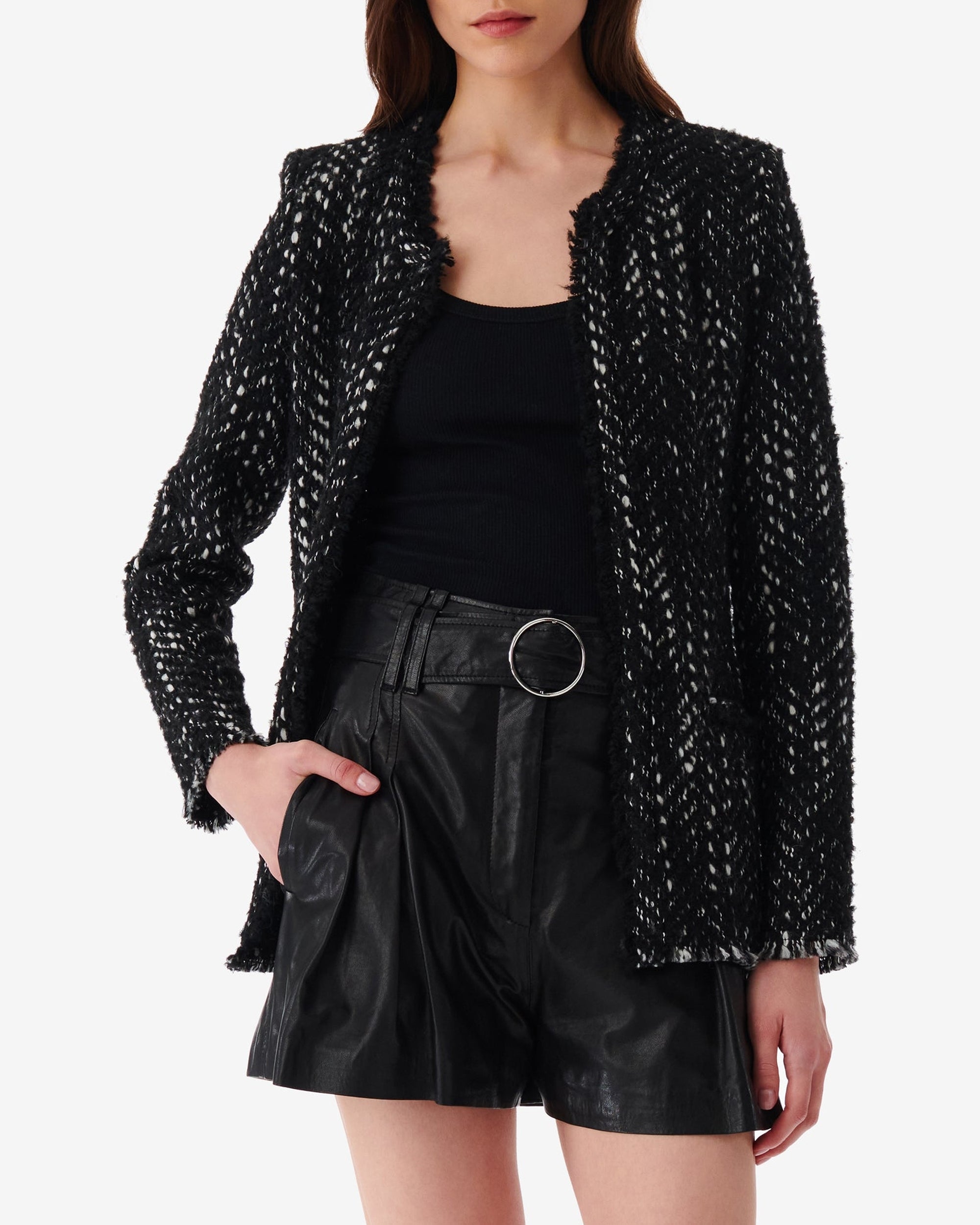 Leonard wool blend jacket - Black & White