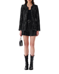 Leonard wool blend jacket - Black & White